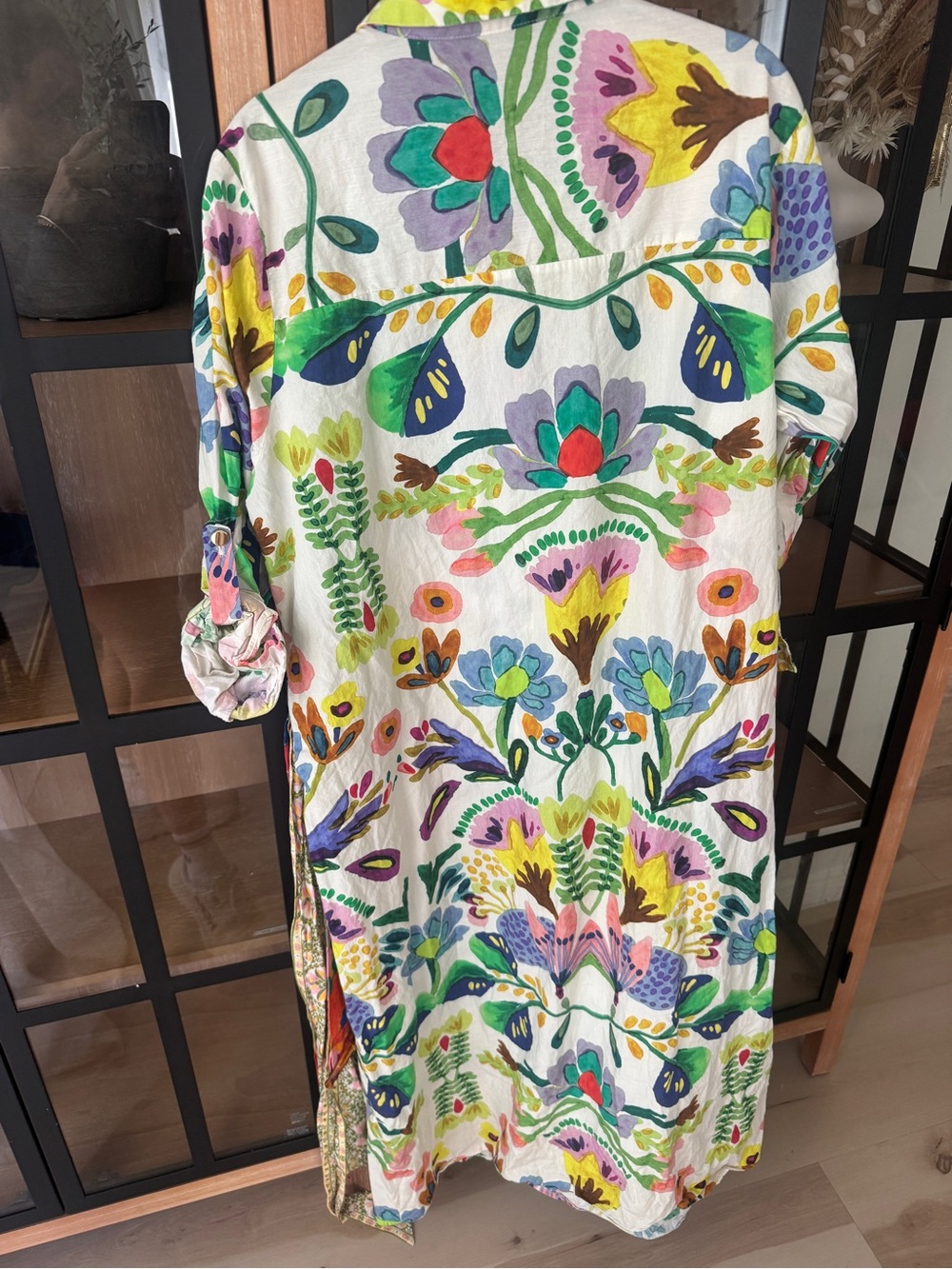 Zara floral poplin shirt maxi dress midi long sleeve colorful SS24 blogger fav - Picture 4 of 16